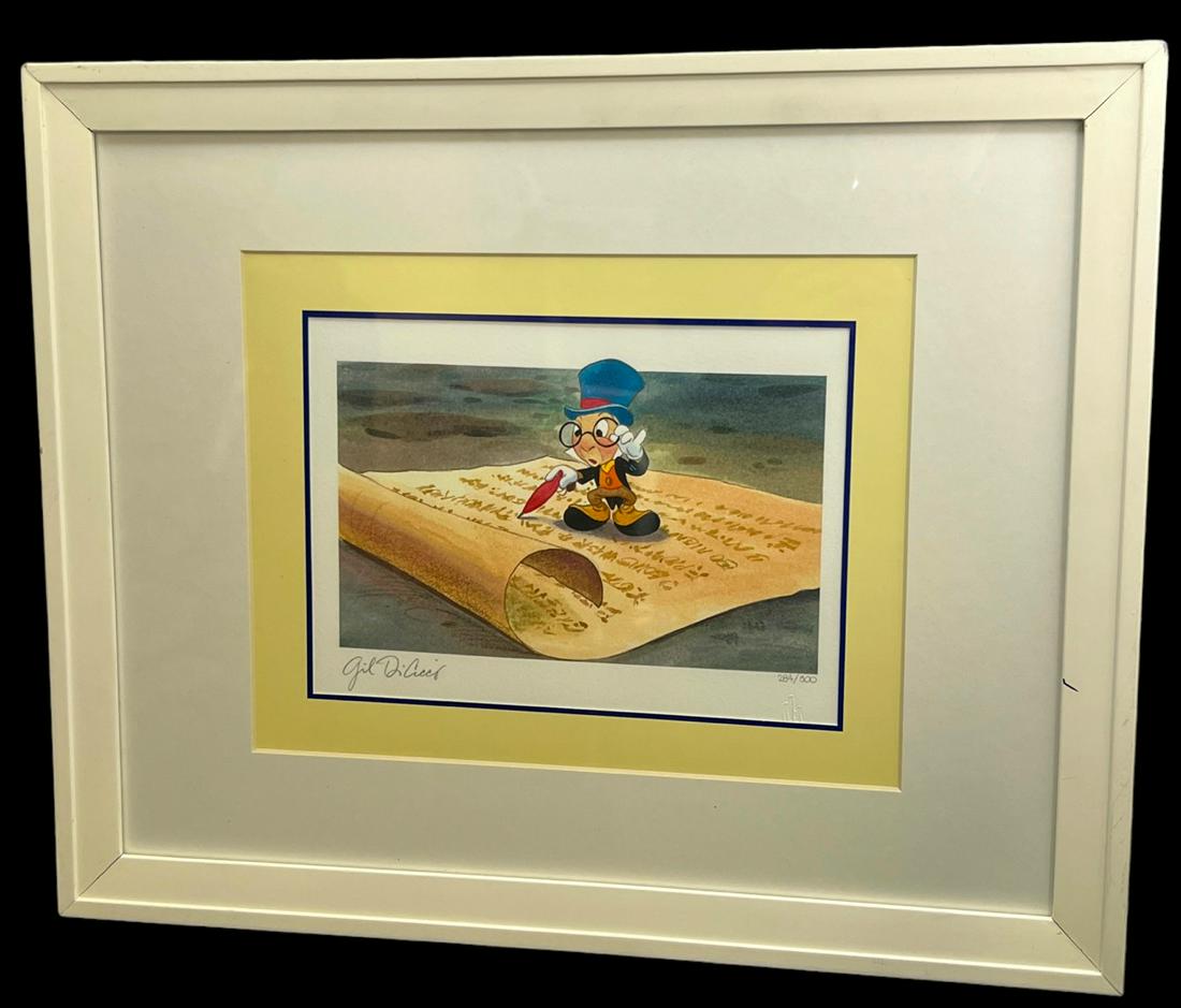 Pinocchio Jiminy cricket Signed and numbered Disney  print (1 of 6)