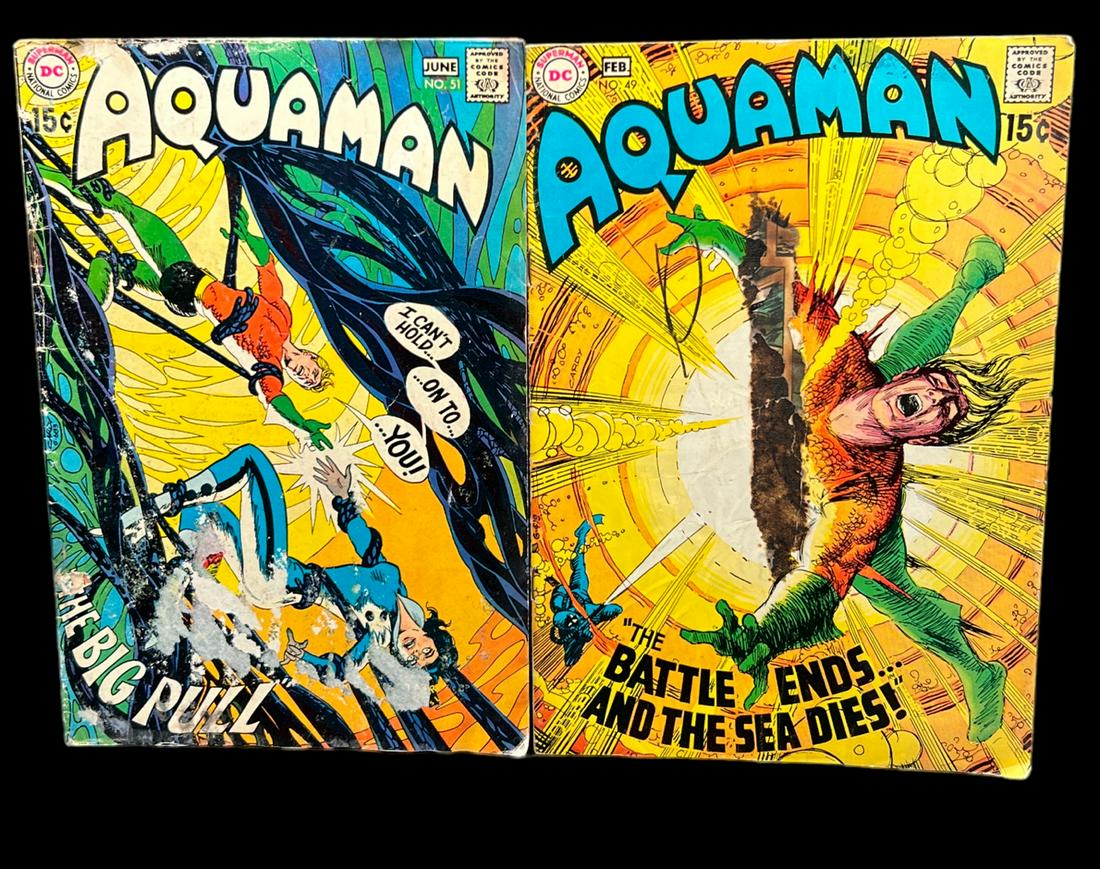 Aquaman, number 51 number 49 $.15 DC comic book lot (1 of 4)