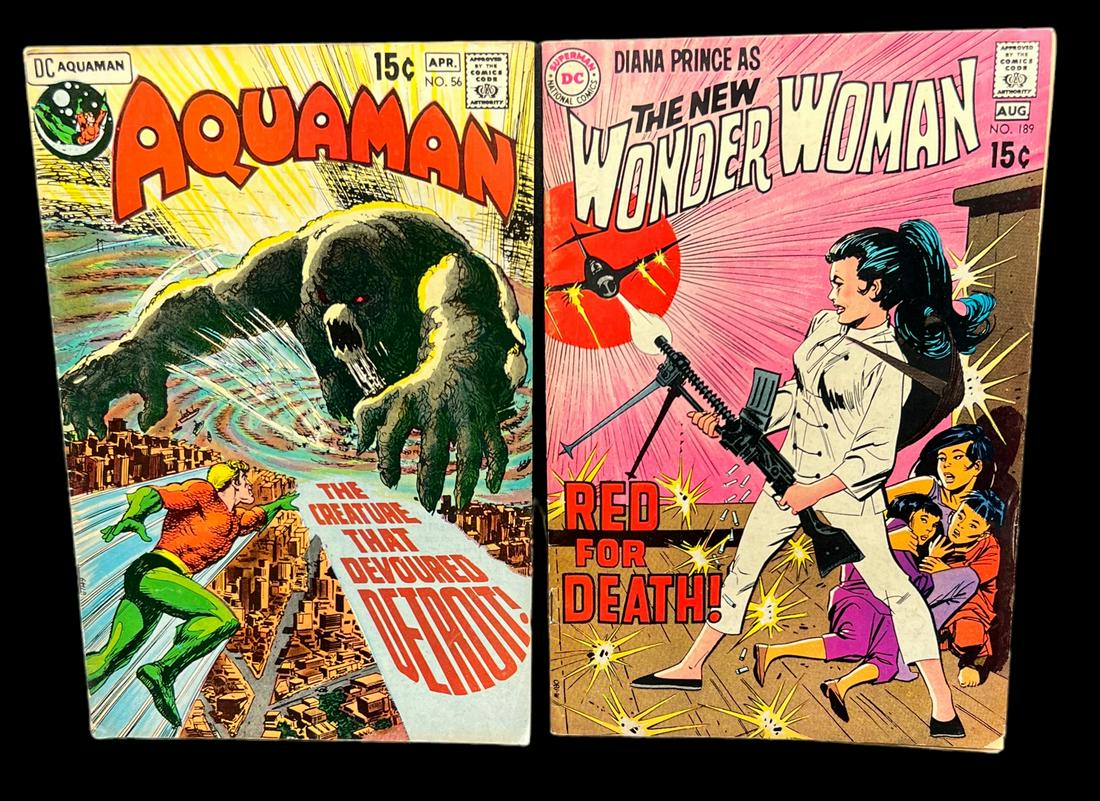 Aquaman 56 wonder woman 189, vintage $.15 comic book lot (1 of 5)