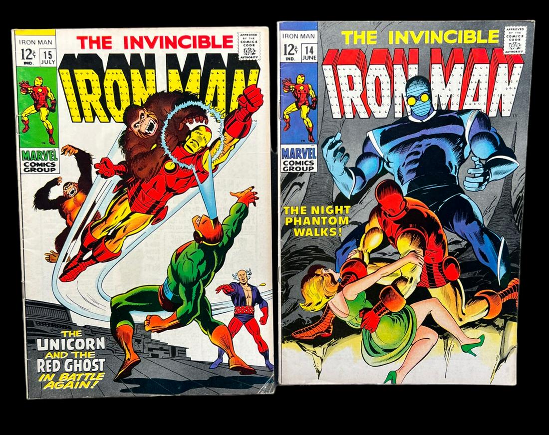 The invincible Iron Man, 14 15, vintage marvel, comic book lot (1 of 1)