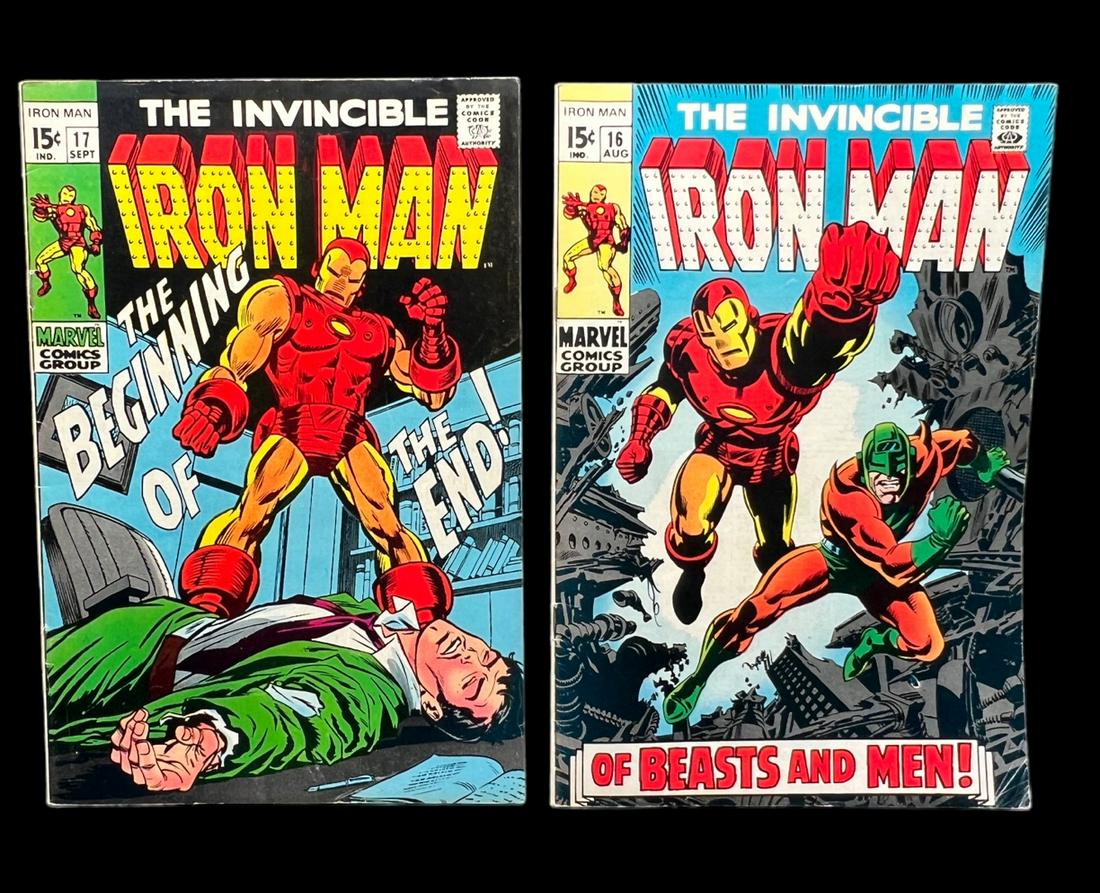 The invincible Iron Man, 16 17, vintage marvel comic book lot (1 of 1)