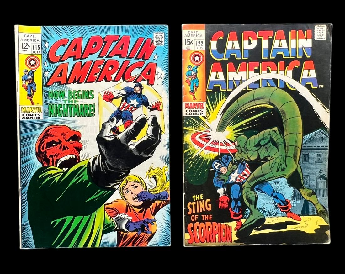Captain America, 115 122 vintage Marvel, comic book lot (1 of 1)