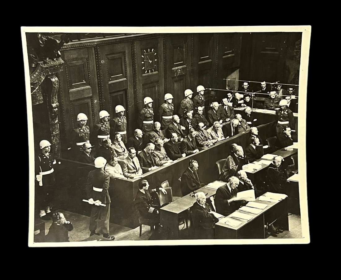 Nuremberg trial Black & white photo Hermann Goering WWII German Nazi: Nuremberg trial Black & white photo Hermann Goering WWII German Nazi, 8" x 10".PLEASE NOTE: Los Angeles Estate Auction, as the seller of War memorabilia, would like to emphasize that these items are s