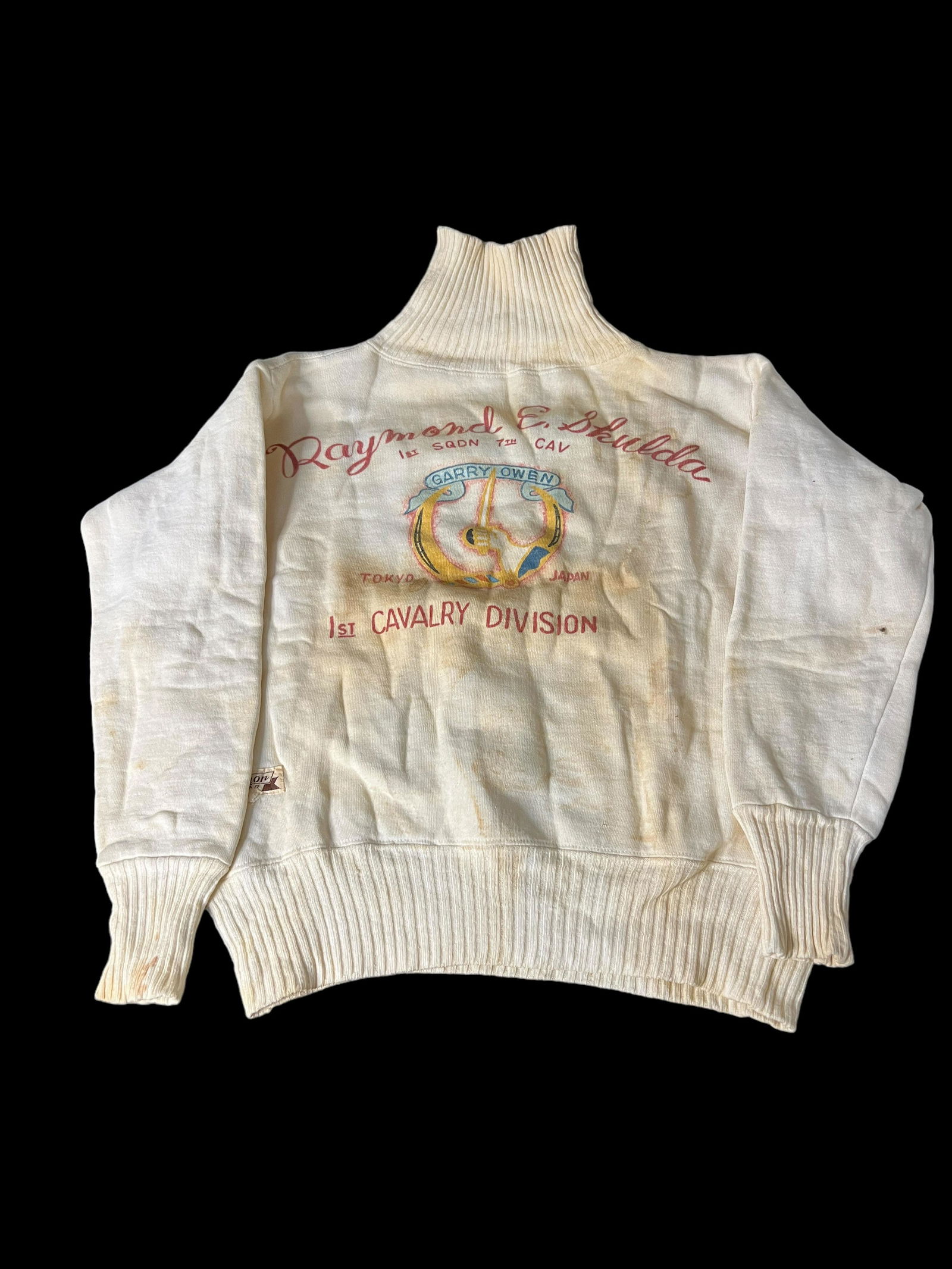 Garry Owen 1st Calvary Div 1st Squadron Japan WW2 Sweater Hand Drawing (1 of 4)
