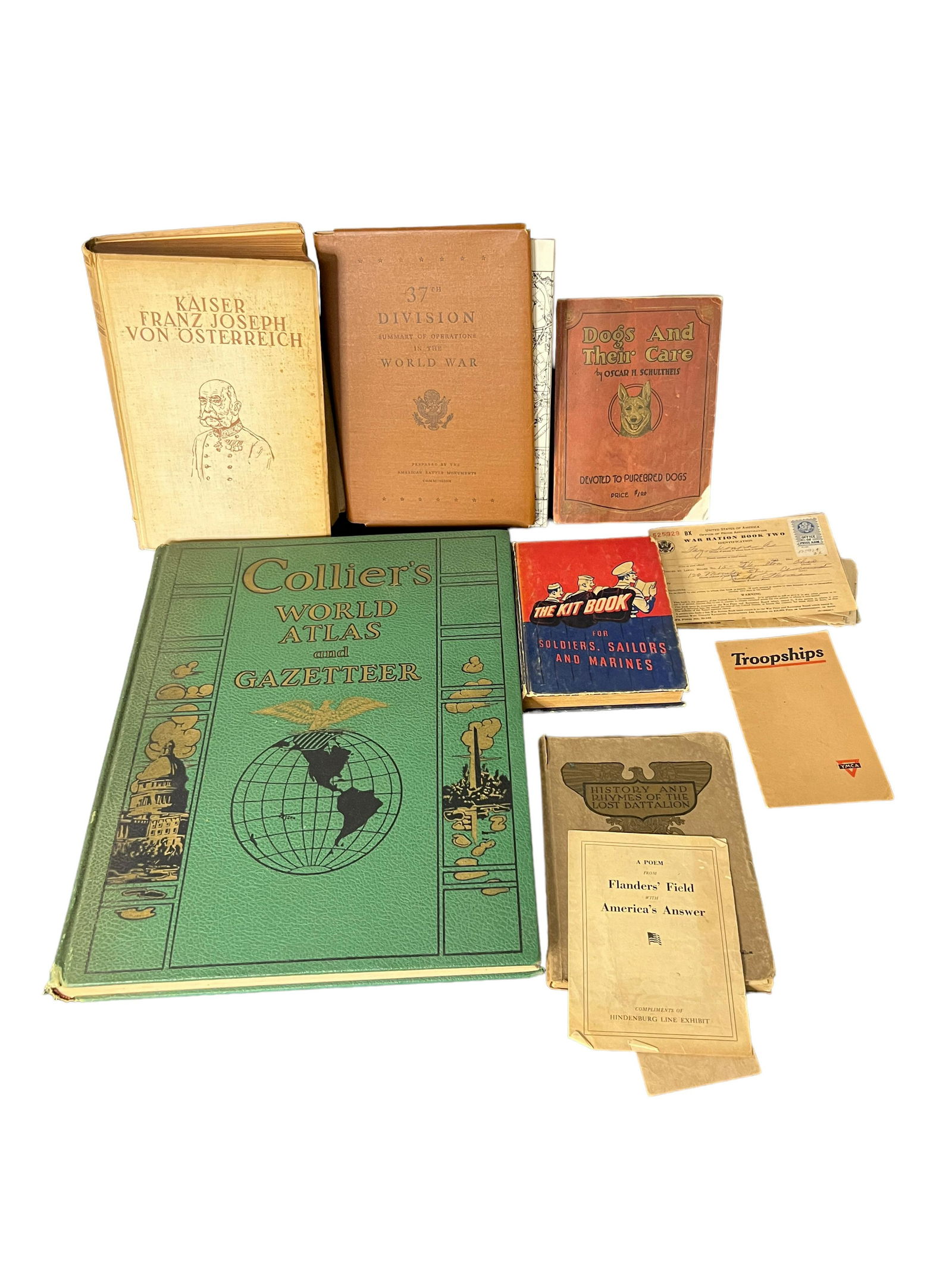 World War II era military epherma book collection lot (1 of 13)