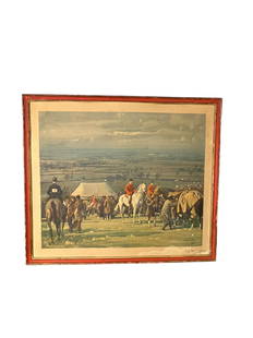 Sir Alfred Munnings artist proof 1922 pencil signed equestrian horse: Sir Alfred Munnings artist proof 1922 pencil signed equestrian horse, info on the back. 21" x 18" including frame