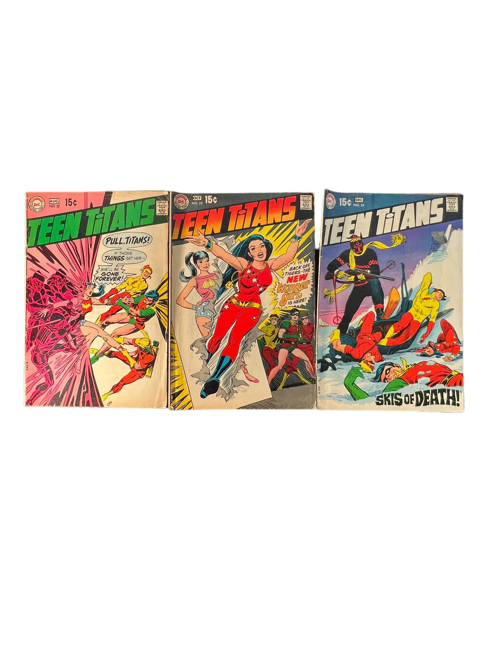 Vintage comic book collection lot DC Teen Titans 22, 23, 24, (1 of 3)