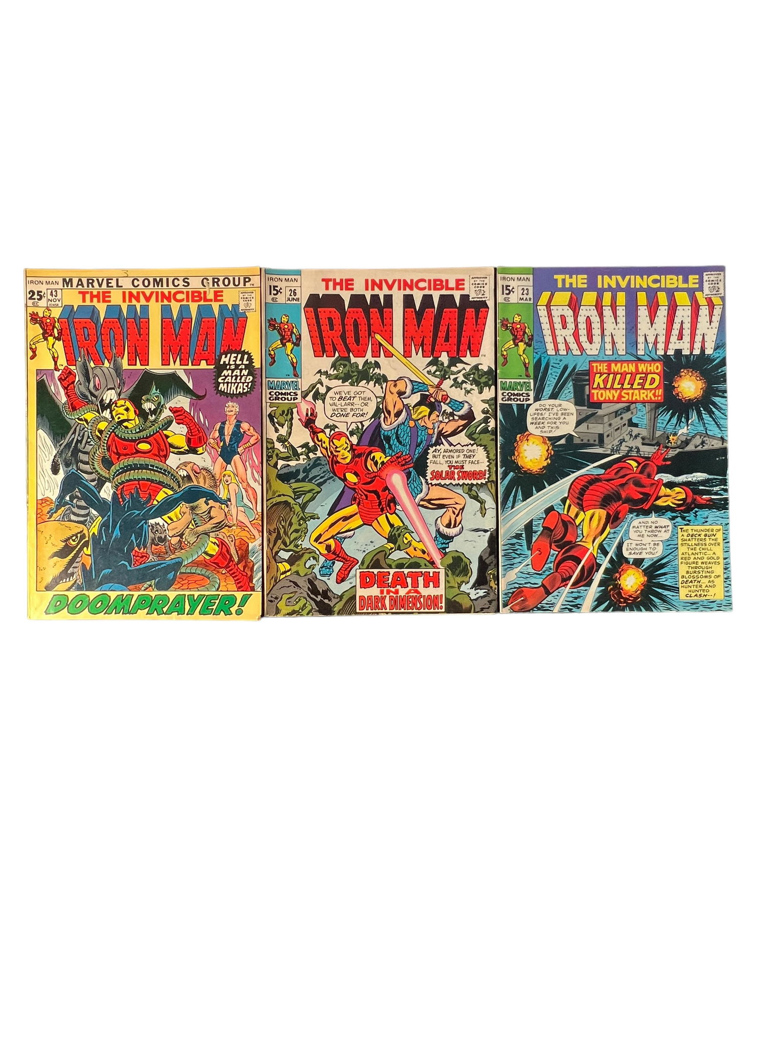 Vintage comic book collection lot marvel Iron Man 43, 26, 23 (1 of 3)