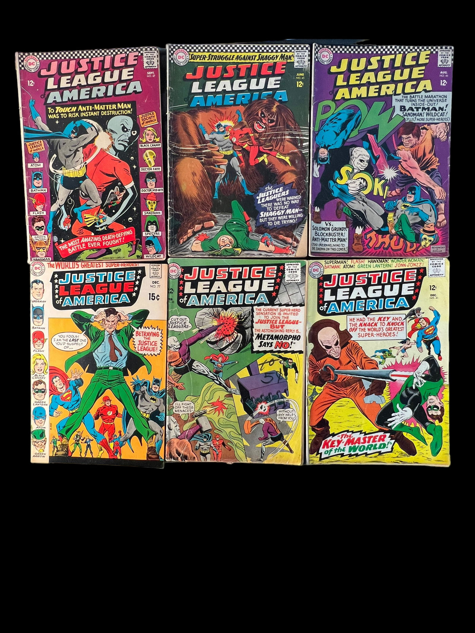 Vintage comic book collection lot 5 books DC justice league of America 47, 45, 46, 77, 42, 41 (1 of 3)