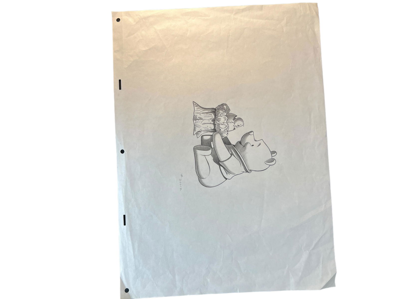 Original Disney Winnie the Pooh Bear pencil drawing production sketch 17 x 12 1/2 (1 of 1)