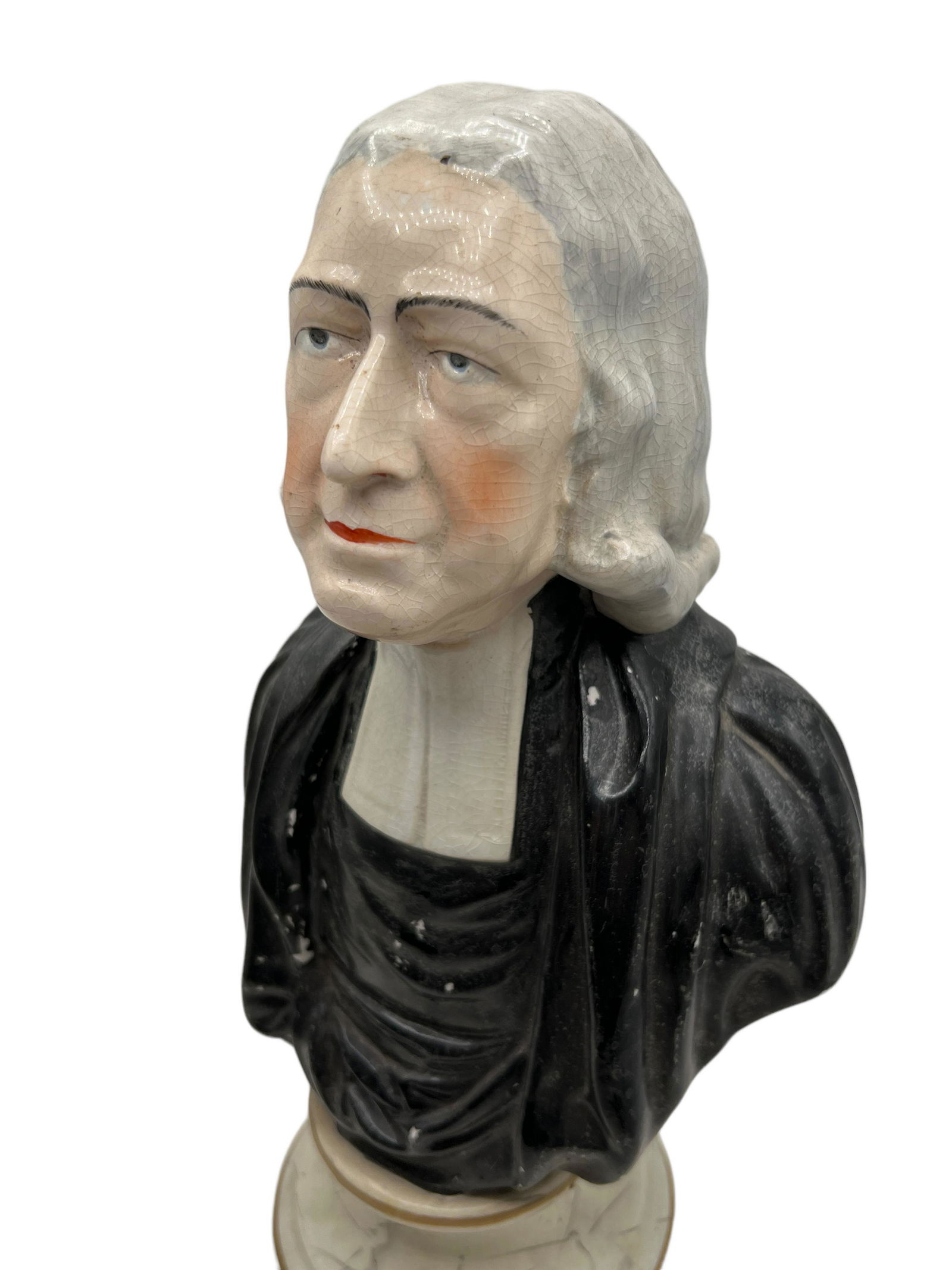 Antique Staffordshire pottery John Wesley bust: Antique Staffordshire pottery John Wesley bust