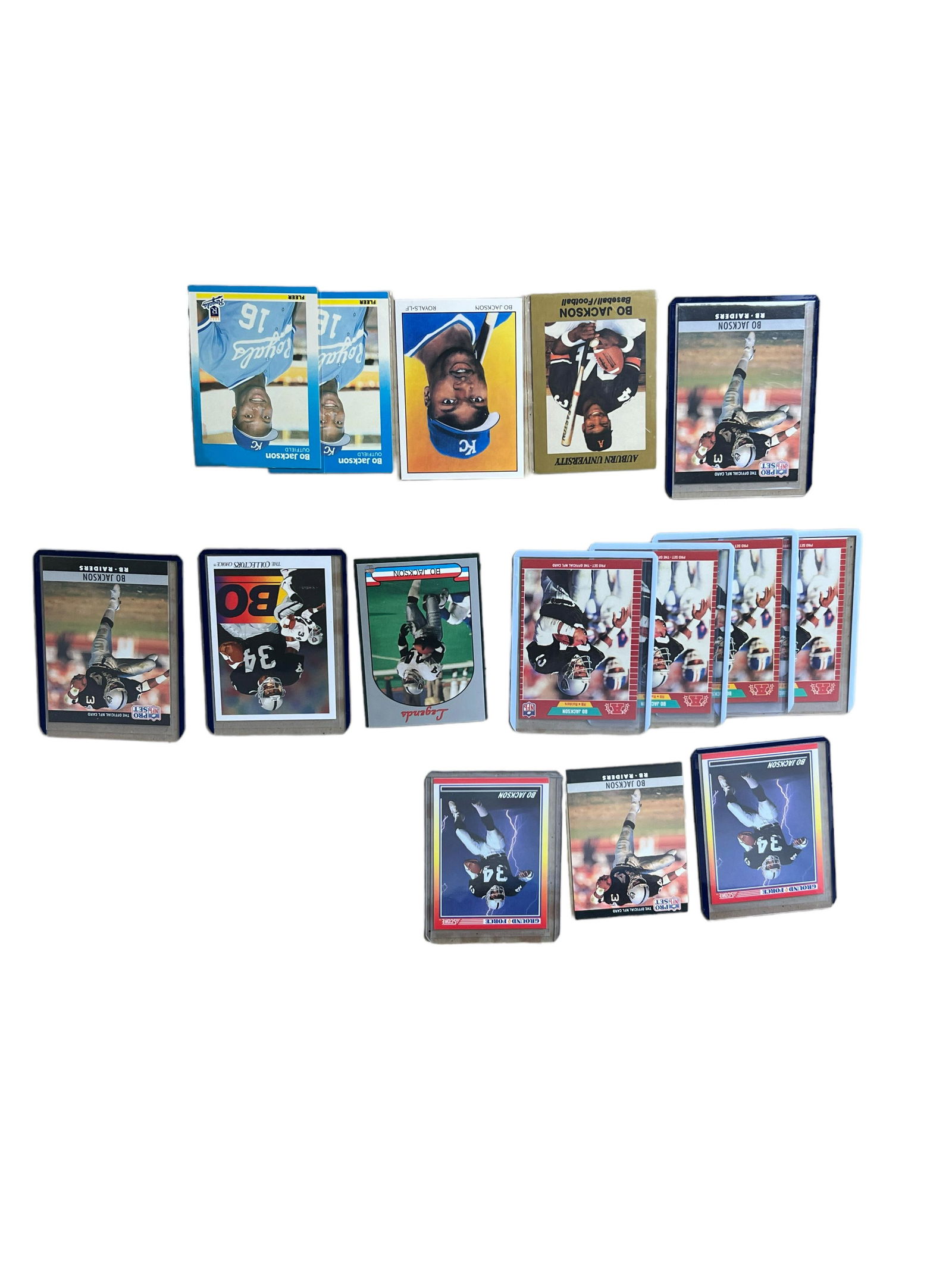 Bo Jackson NFL football baseball sports card collection lot 15 pieces (1 of 10)