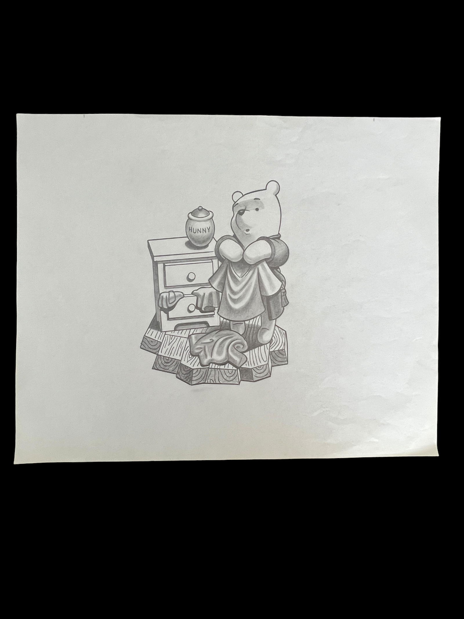 Original Disney Winnie the Pooh Hunny Bear animation pencil drawing production sketch (1 of 2)
