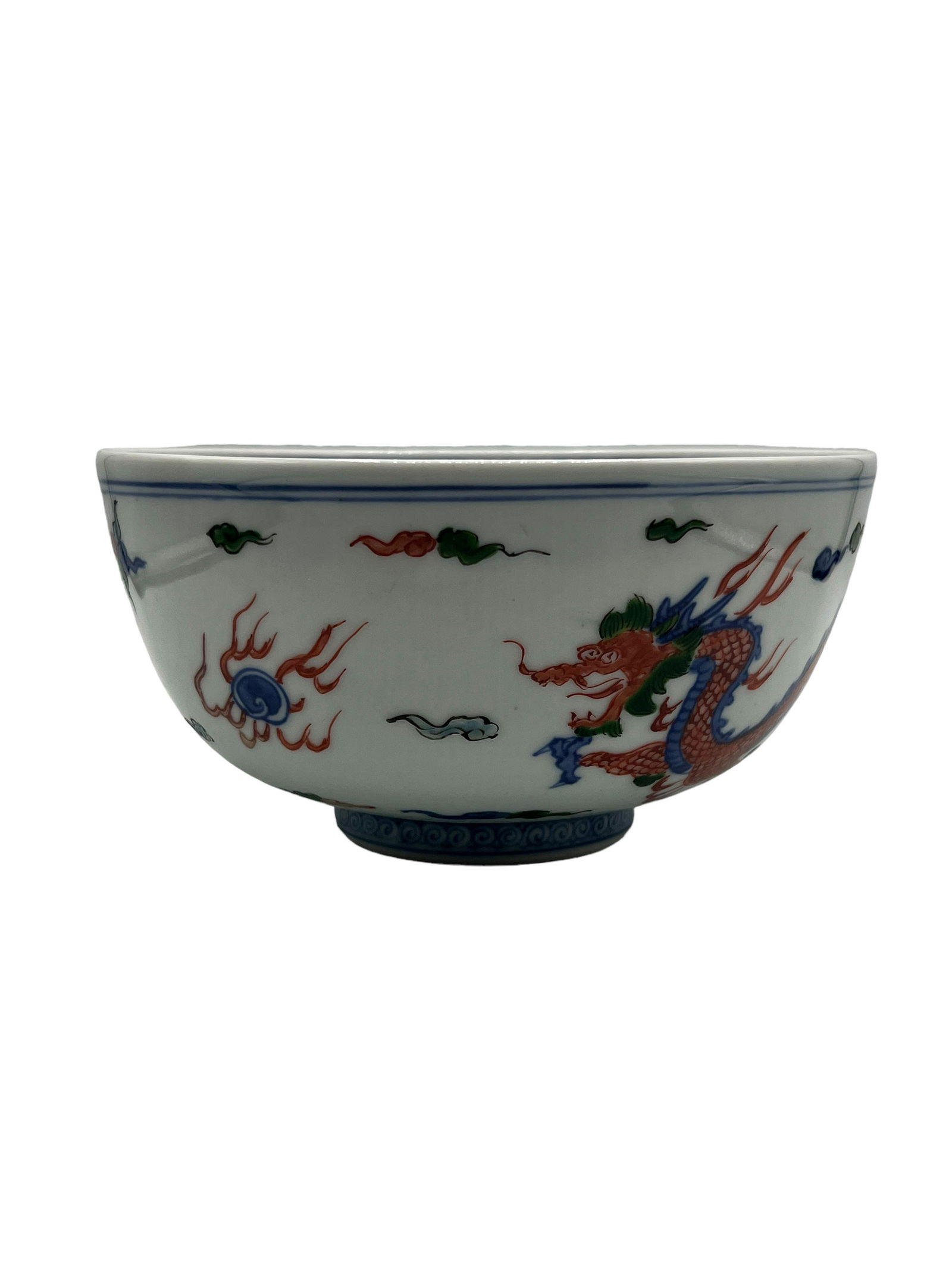 Chinese Family rose porcelain dragon bowl (1 of 11)
