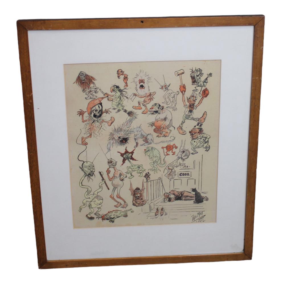 Phil May illustration lithograph art monster alien sci-fi horror (1 of 6)