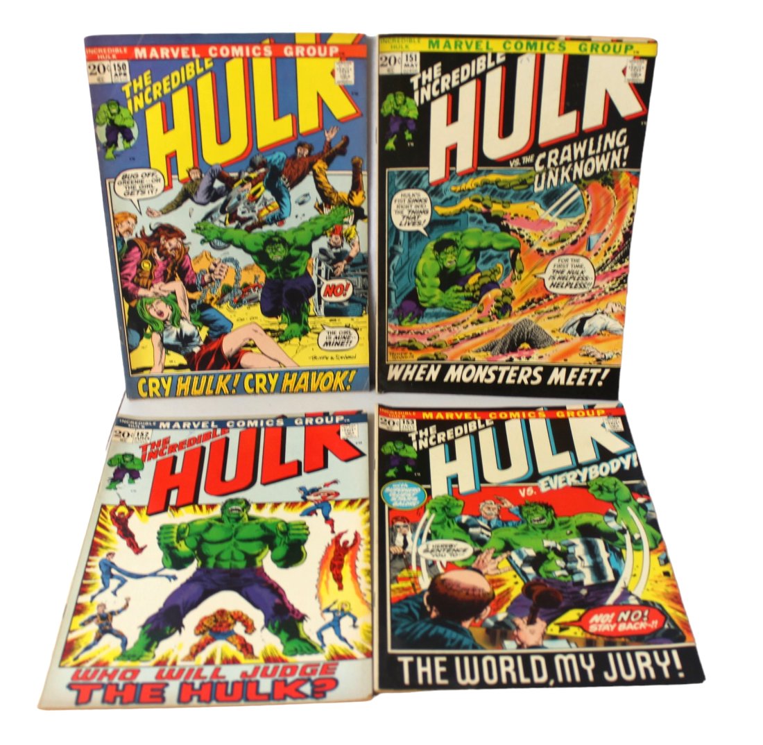 The Incredible Hulk 150, 151, 152, 153 Vintage comic book collection lot (1 of 5)