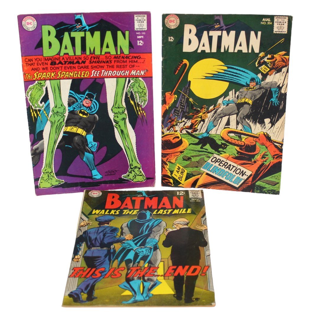 BATMAN DC 195, 206, 204 Vintage comic book collection lot (1 of 3)