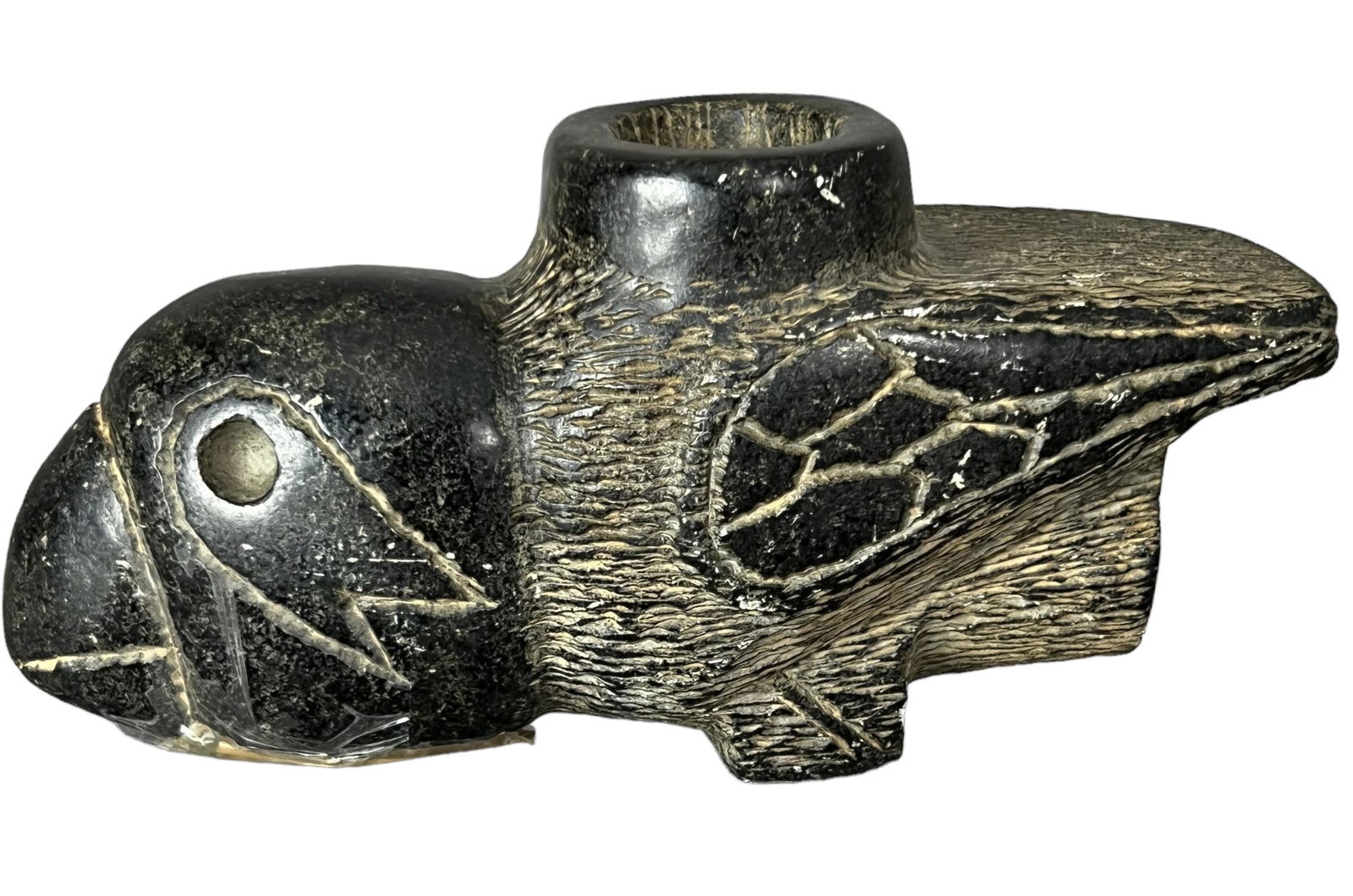 Mound builders native American carved stone Raven vessel licking county OH (1 of 8)