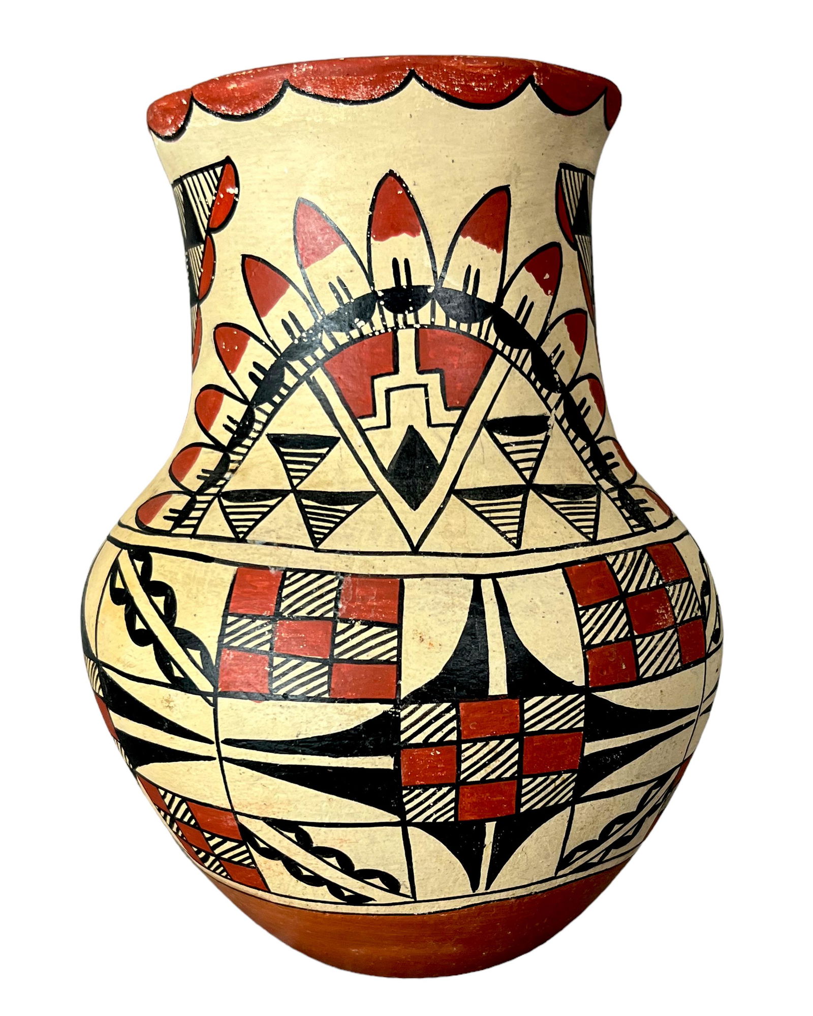 Native American Indian pottery polychrome vase signed LC Toledo Jemez (1 of 6)