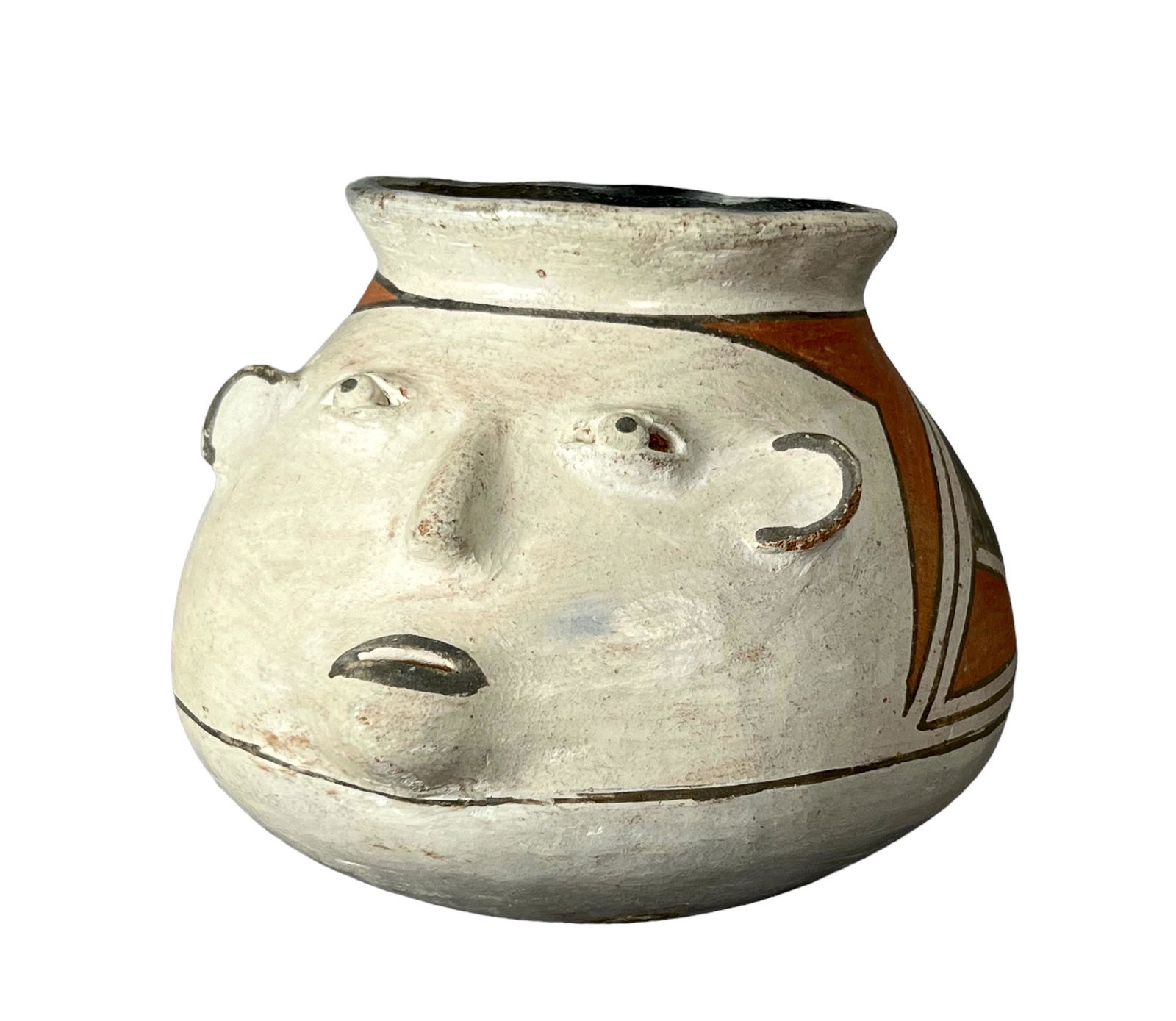 Native American ceramic pottery jar with a human face (1 of 6)