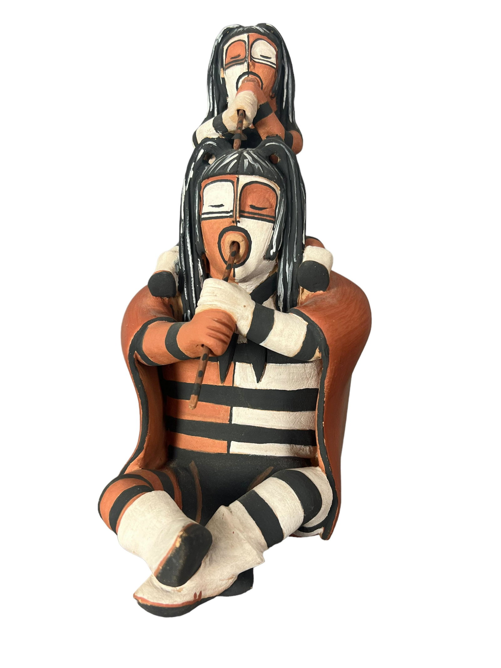 Matthew Fragua Jemez Pueblo ceramic pottery figurine father son musician (1 of 7)