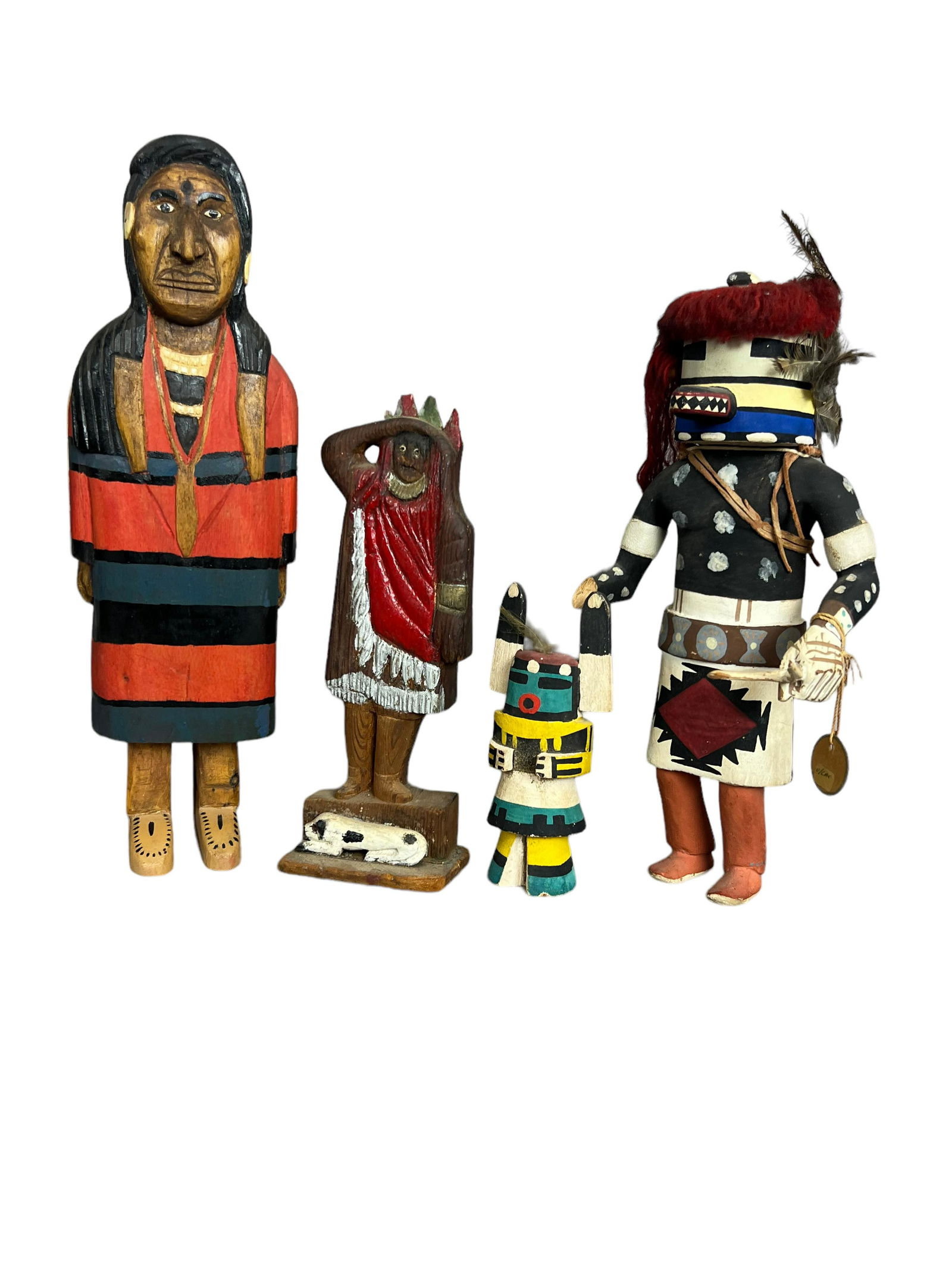 Vintage Native Indian American carved wood Kachina doll collection lot of3 (1 of 9)