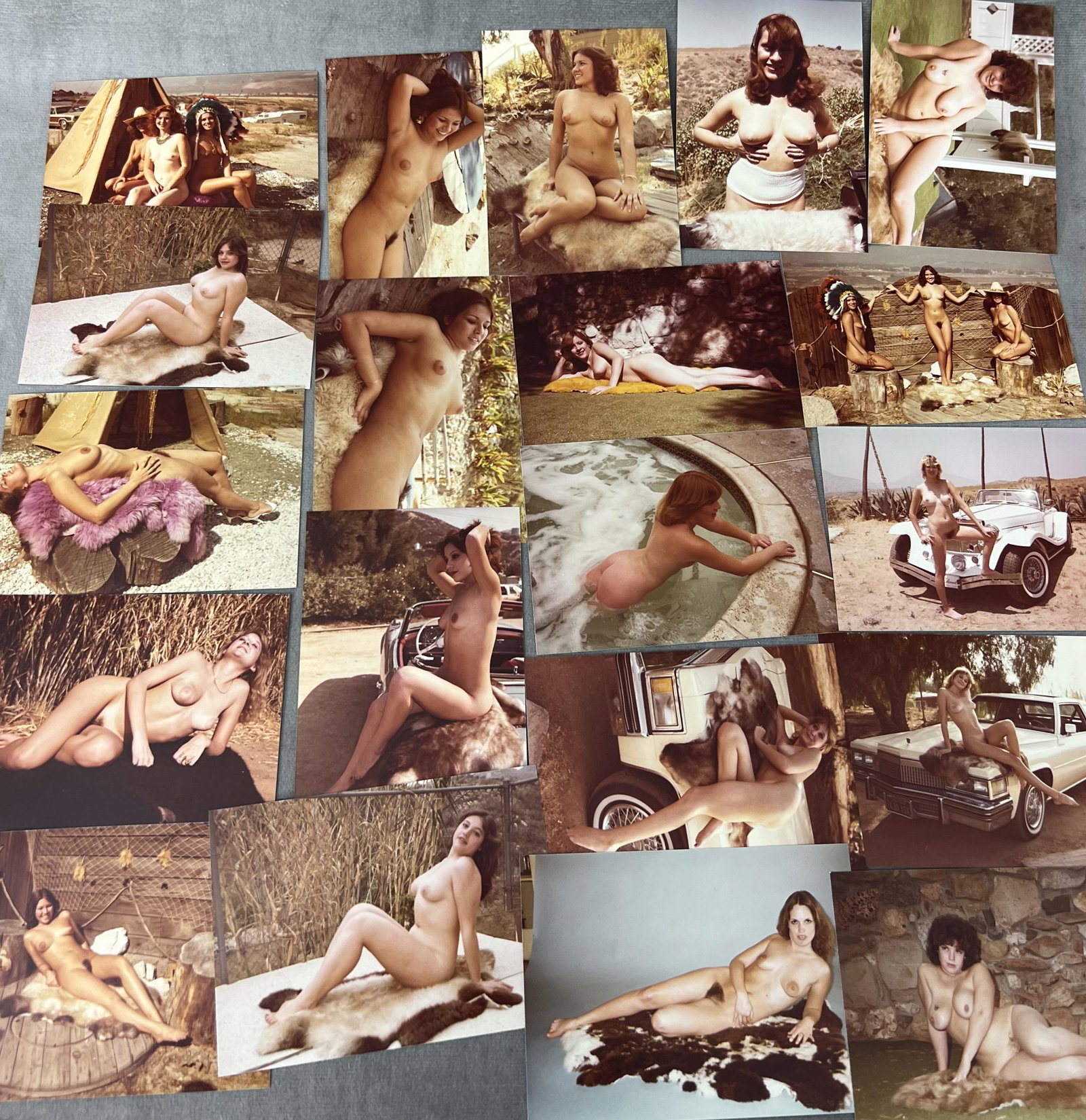 Vintage Pin Up Nude Female Model Photo Photograph Collection Lot: Vintage Pin Up Nude Female Model Photo Photograph Collection Lot, 20 photo lot, approximate size of each photo is 5" x 3 1/2" we believe these photos are from a nudist colony, some of these images mig