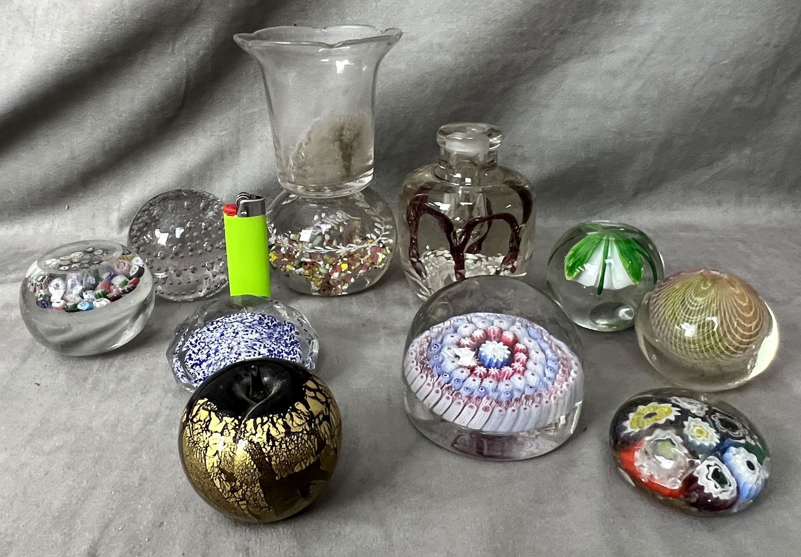 Antique vintage art glass paperweight collection lot (1 of 7)
