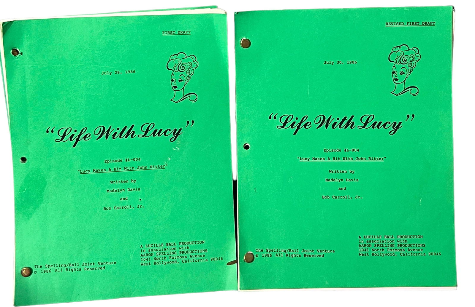 Original Life with Lucy Lucille Ball TV show 1986 movie script first draft (1 of 9)