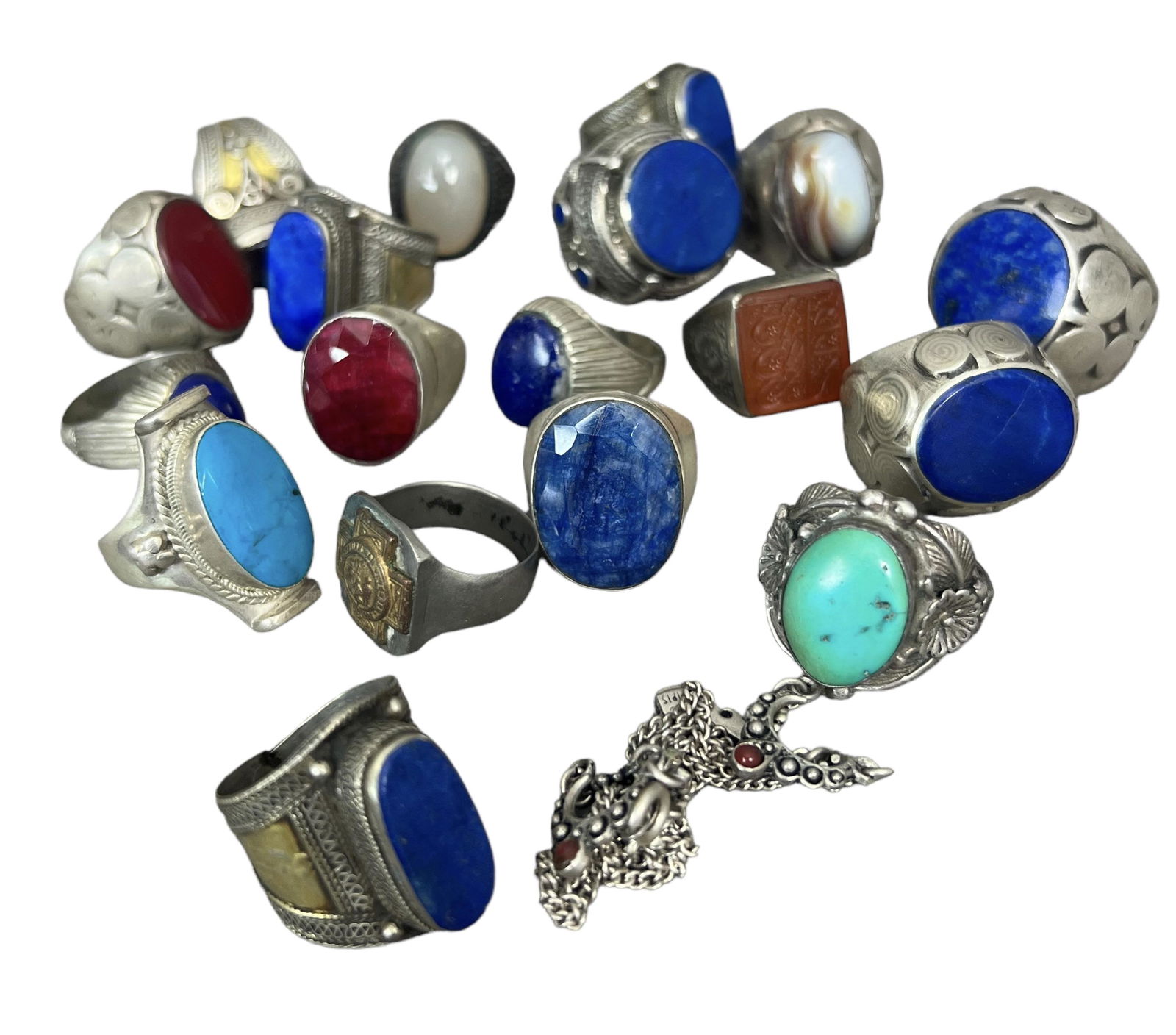 Vintage Silver Jewelry Ring Collection Auction