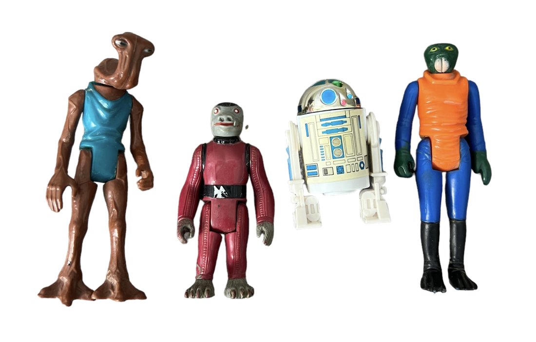 Star Wars vintage 1977 original action figure collection lot, R2-D2 walrus man (1 of 7)
