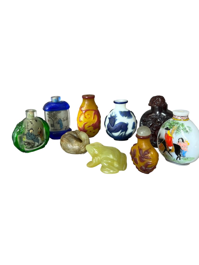 Jade carved snuff bottle collection lot (1 of 7)