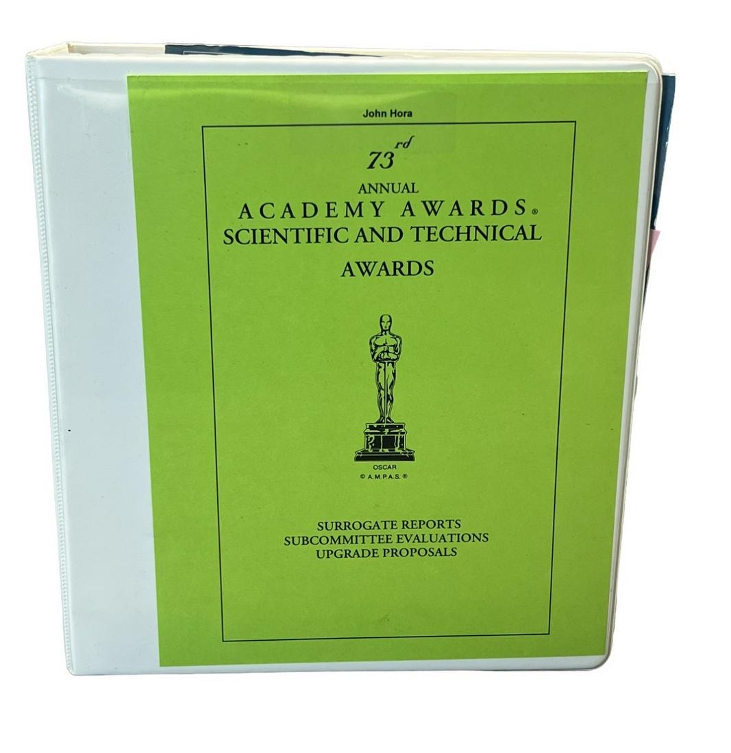 73rd annual Academy Awards production binder John Hora Gladiator Movie (1 of 12)