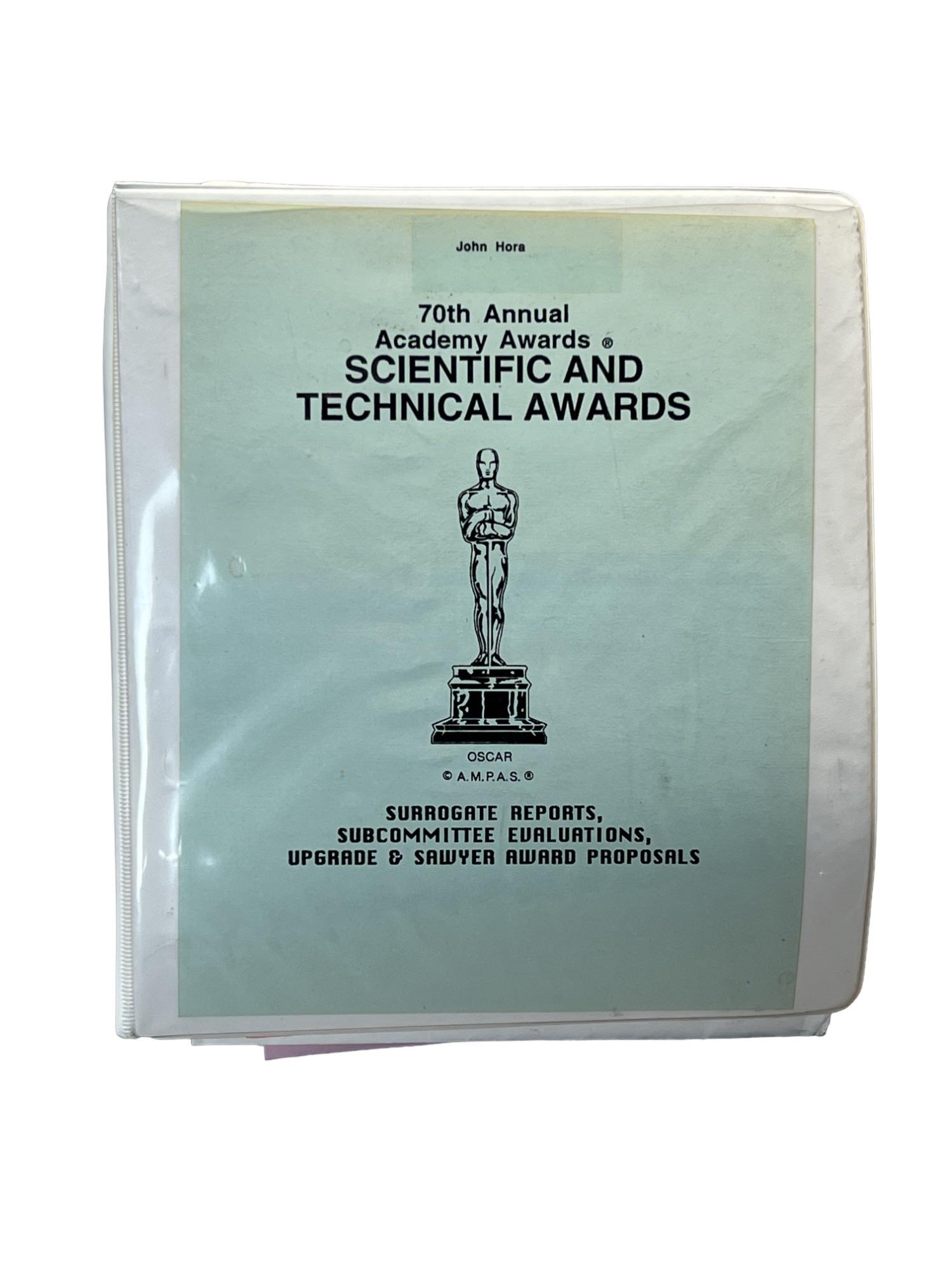 70th annual Academy Awards production binder John Hora Titanic Leonardo DiCaprio (1 of 18)