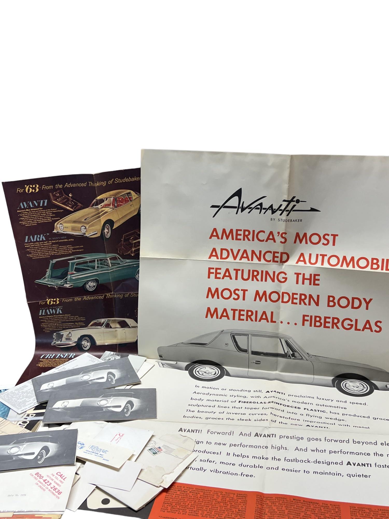 Vintage Studebaker Avanti car production advertisement collection lot (1 of 13)
