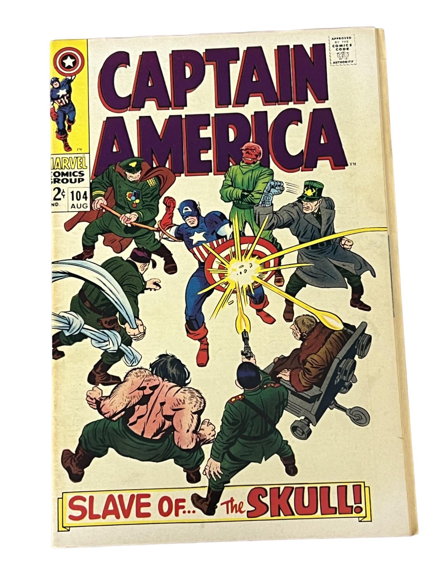 Captain America #104  Vintage Silver Age Marvel Comic book 1968 (1 of 2)