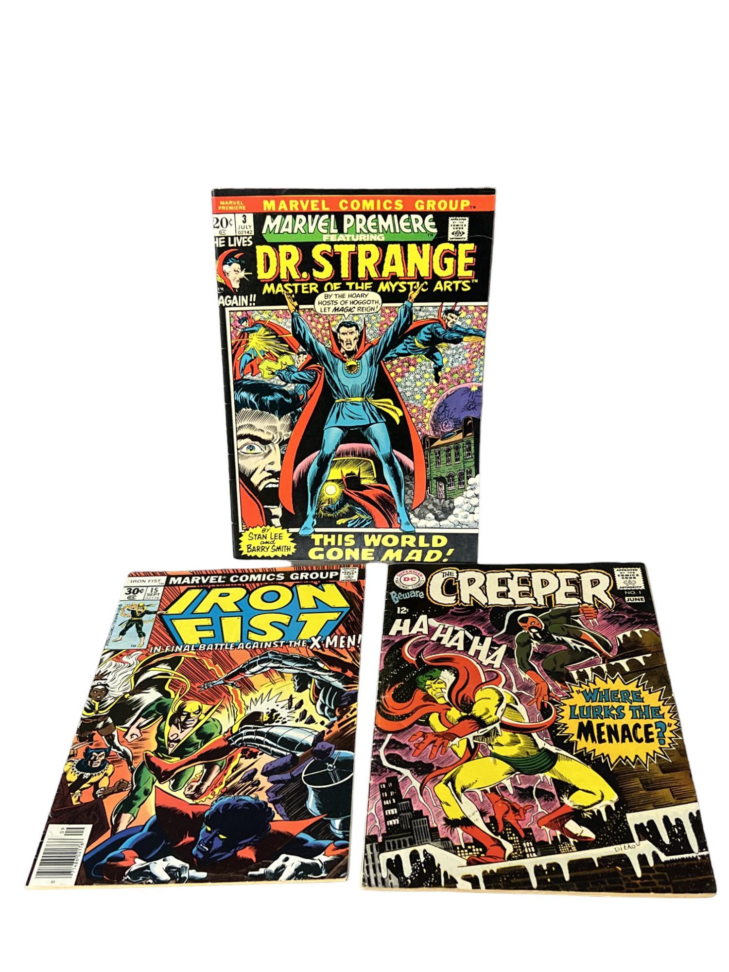 Vintage marvel comic book collection Lot iron fist 15 the creeper 1 Doctor Strange 3 (1 of 8)