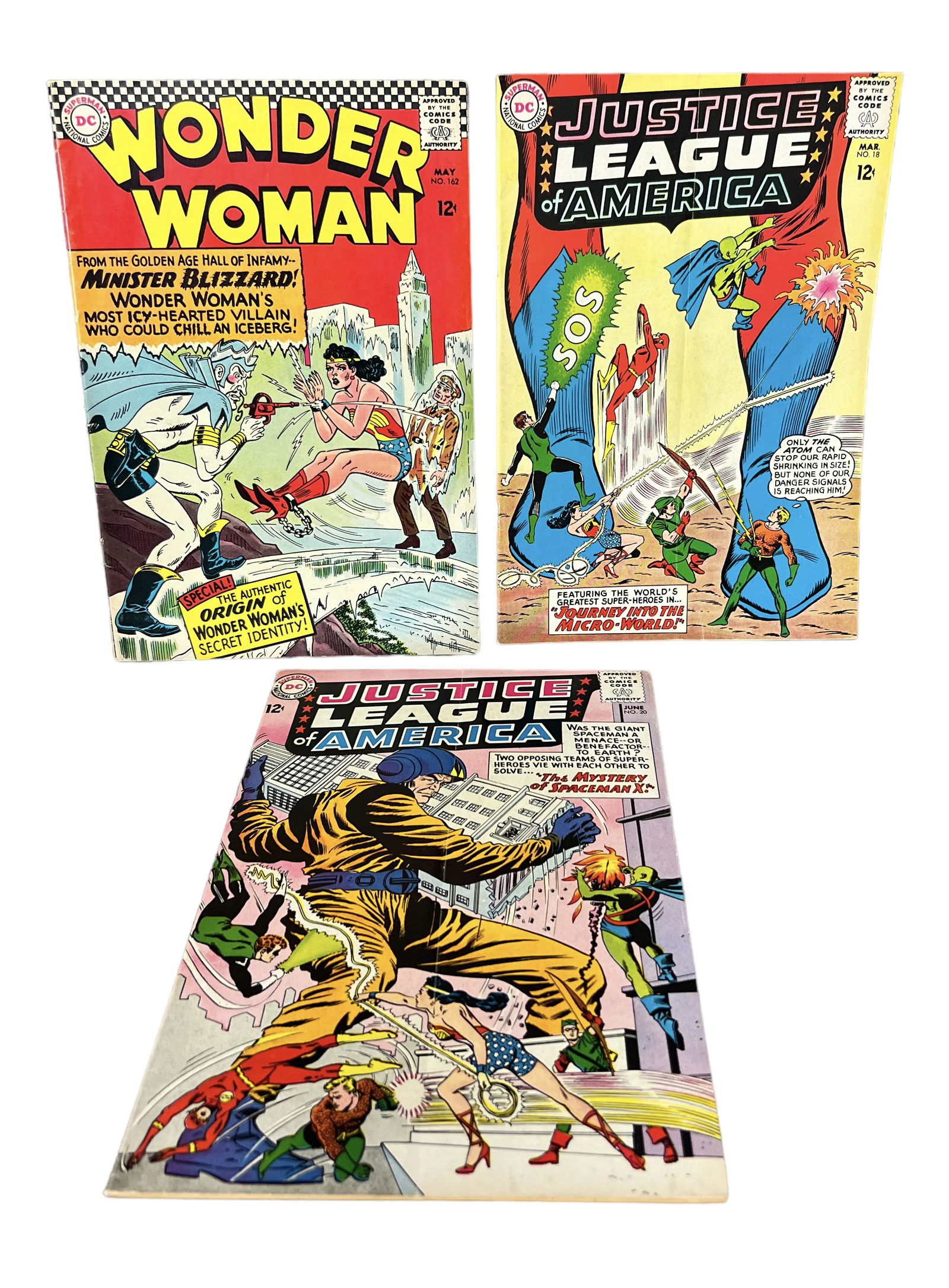 Vintage comic book collection lot Justice League of America 20, 18, Wonder Woman 162 (1 of 5)
