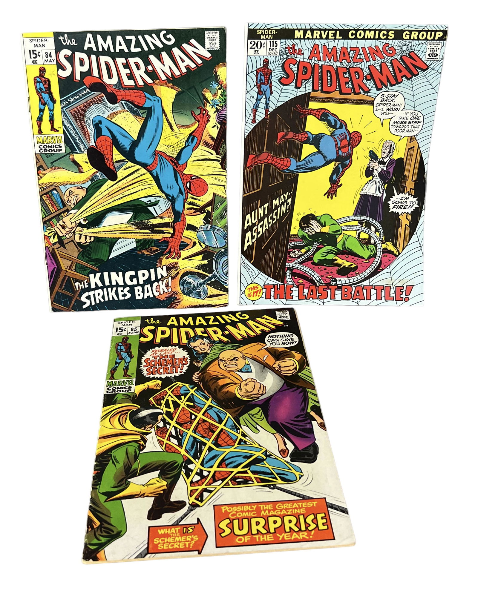 Amazing Spider Man VINTAGE COMIC BOOK COLLECTION LOT Spiderman 85, 115, 84 (1 of 8)