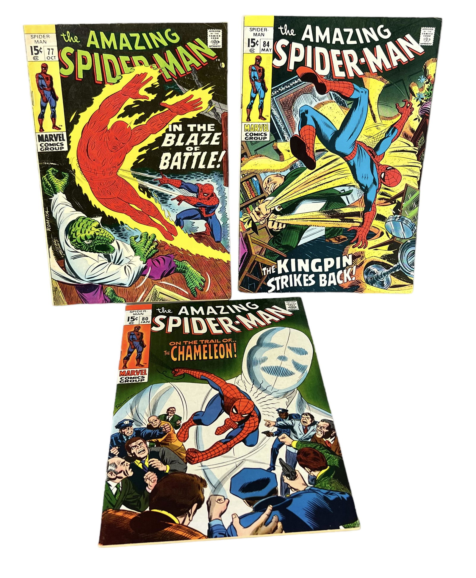 Amazing Spider Man VINTAGE COMIC BOOK COLLECTION LOT Spiderman 77, 84, 80 (1 of 8)