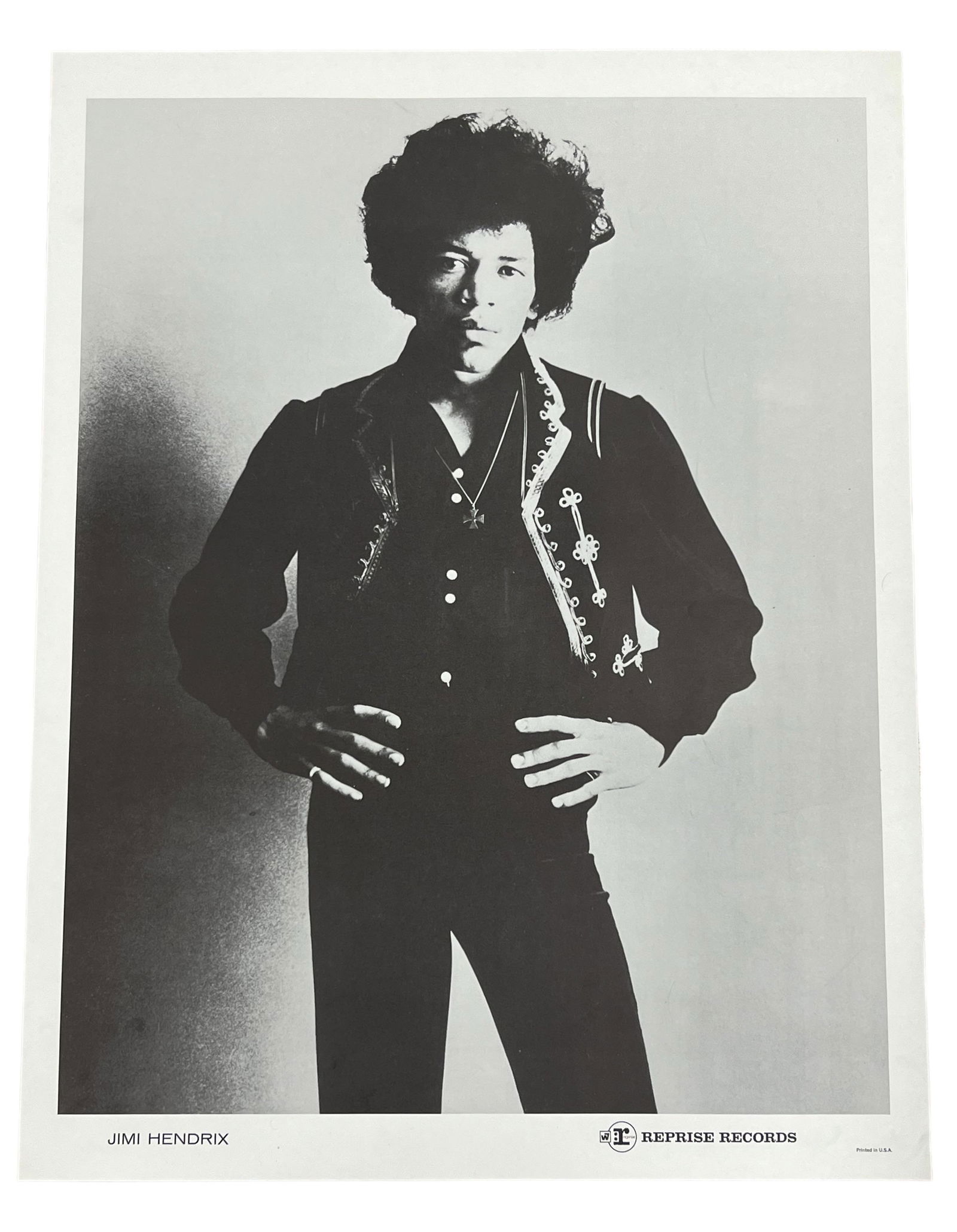 Vintage Original Jimi Hendrix black & white poster 29" x 22" REPRISE records (1 of 7)