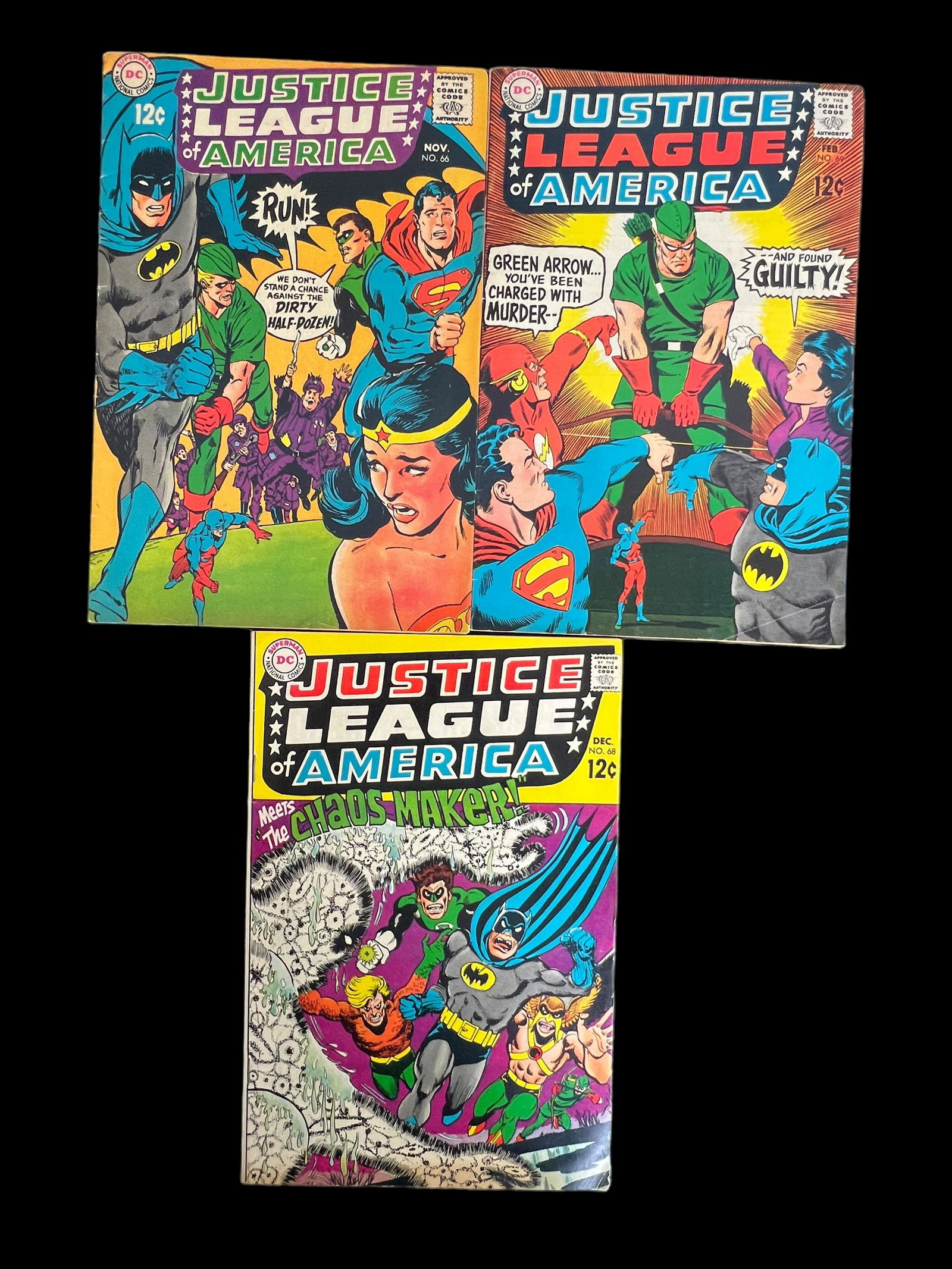 Vintage comic book collection lot justice league of America, 66, 68, 69 (1 of 6)