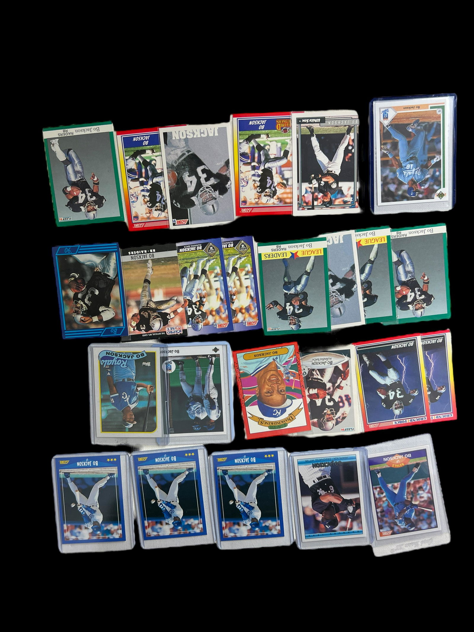 Bo Jackson NFL football baseball sports card collection lot 25 pieces (1 of 12)
