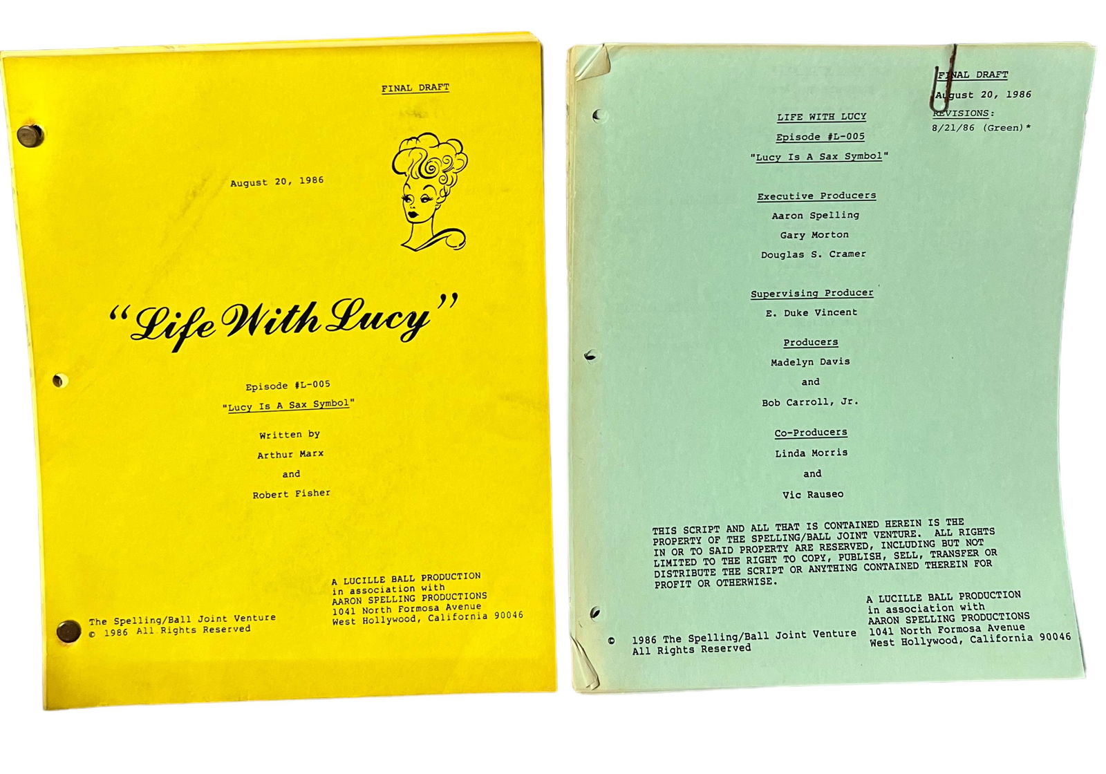 Original Life with Lucy Lucille Ball TV show 1986 movie script Final draft (1 of 7)