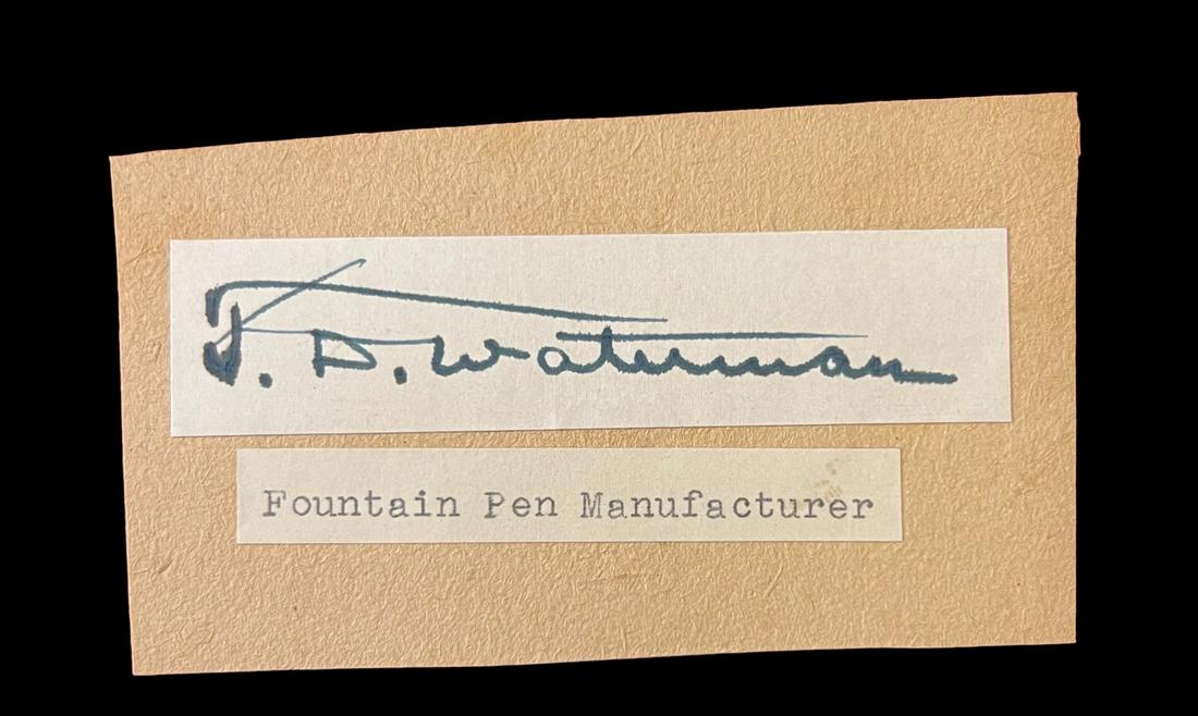 Waterman Fountain pen manufacturer cut autograph signature: Waterman Fountain pen manufacturer cut autograph signature