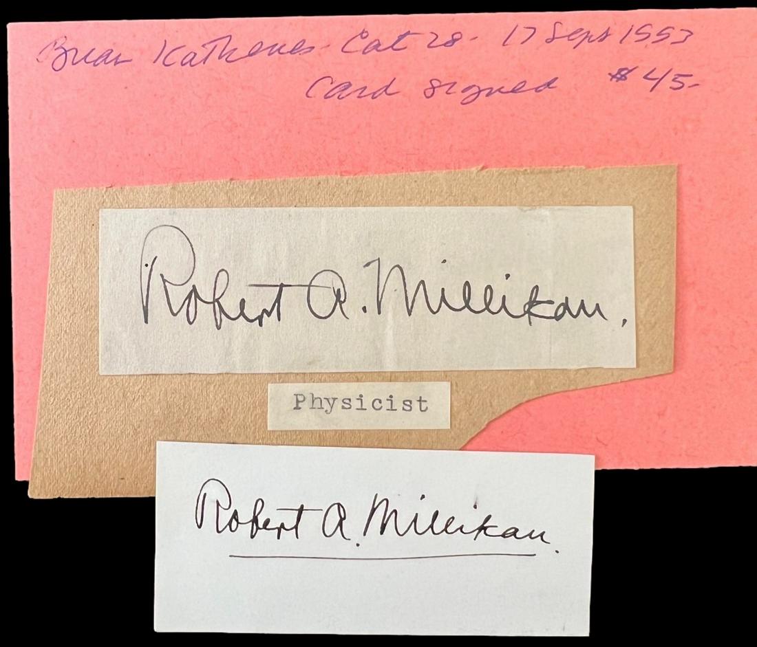 Nobel prize winner Robert a Millikan cut signature autograph (1 of 2)