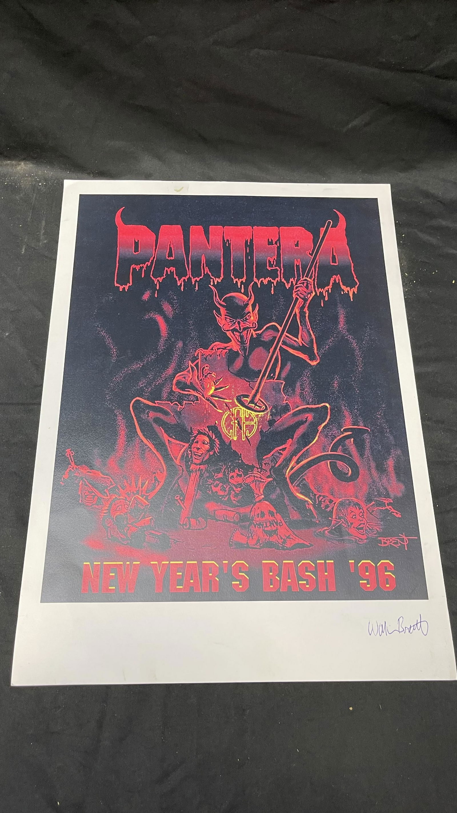 Vintage 1996 Pantera New Year's Bash Poster Signed (1 of 4)