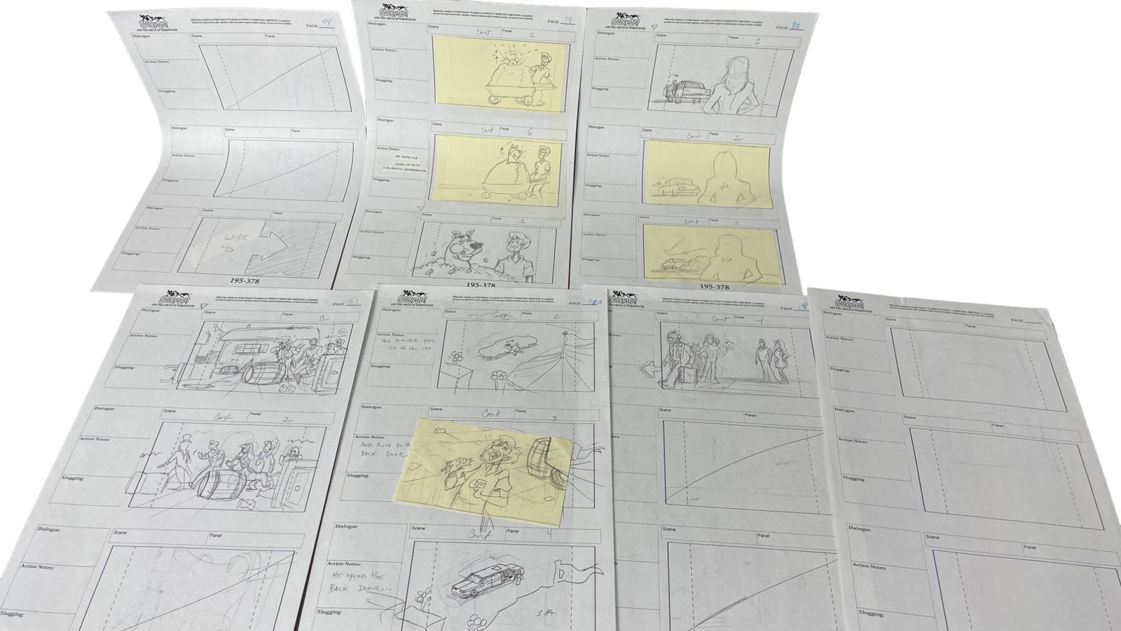 Original Warner Bros. Scooby Doo Storyboard Collection Lot (1 of 5)