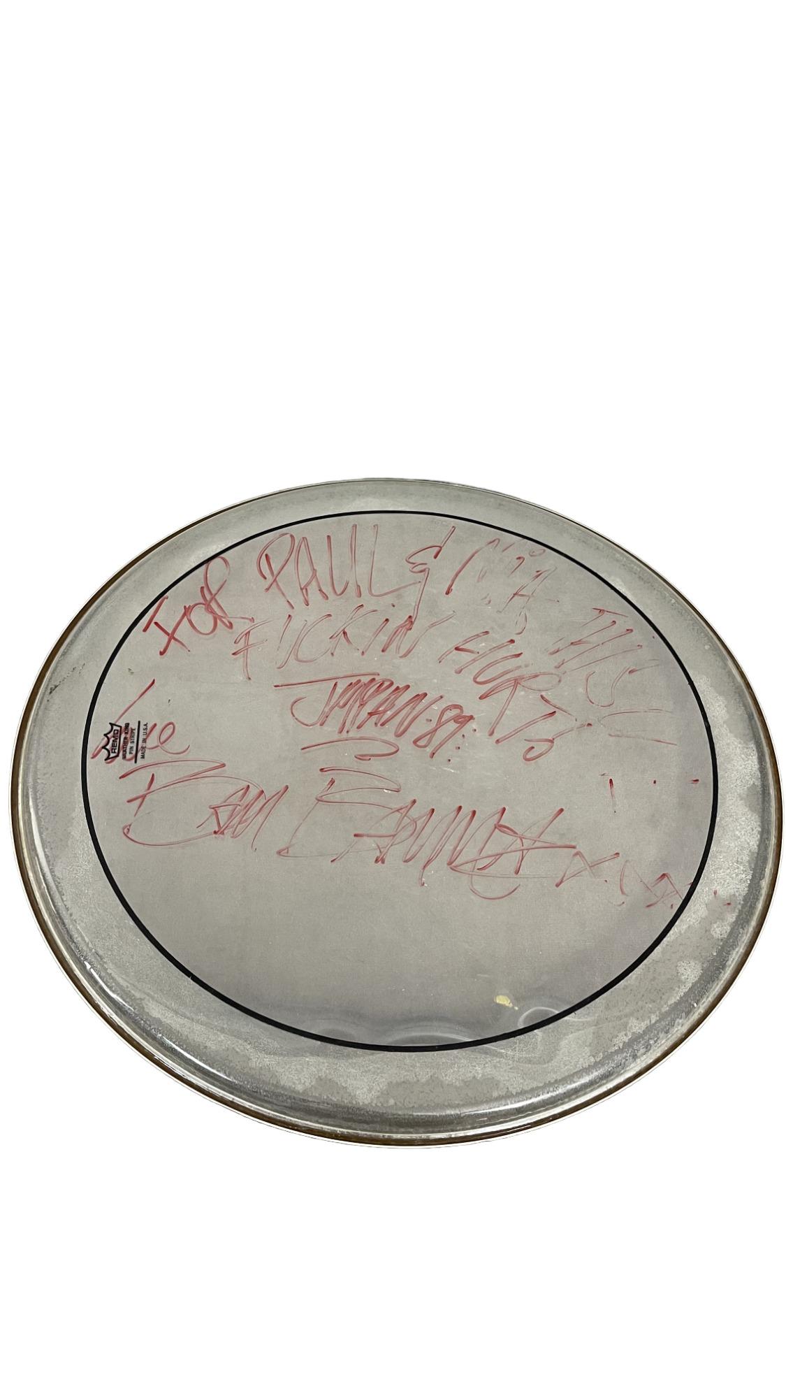 Rolling Stones Mick Jagger Signed Drum Head 1989 Japan Tour (1 of 3)