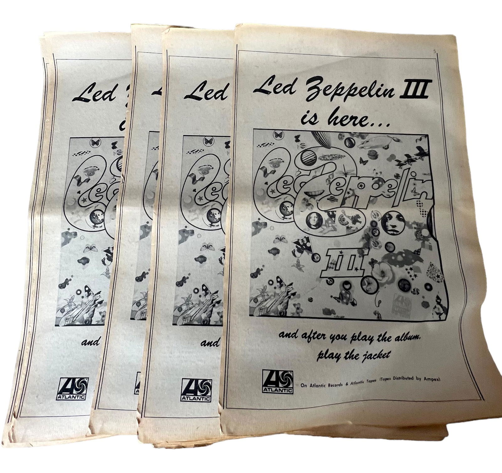 Vintage Led Zeppelin "Zeppelin III" Newspaper Page 5 Article Collection Lot (1 of 8)